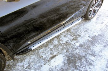 19 749 р. Пороги алюминиевые Slitkoff  Lexus RX  350 (2015-2019) (Standart Silver)  с доставкой в г. Калуга. Увеличить фотографию 1