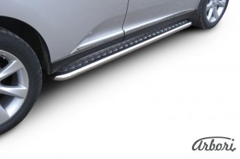 Защита штатных порогов с листом Arbori (нержавейка, алюминий, d57) Lexus RX 350 AL10 дорестайлинг (2008-2012)