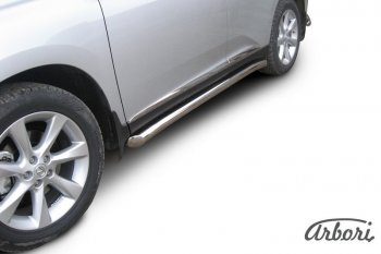 25 019 р. Защита штатных порогов Arbori (нержавейка, d76 mm).  Lexus RX  350 (2008-2012)  с доставкой в г. Калуга. Увеличить фотографию 1