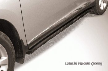 10 899 р. Защита порогов Slitkoff  Lexus RX  350 (2008-2012) (Цвет: серебристый)  с доставкой в г. Калуга. Увеличить фотографию 1