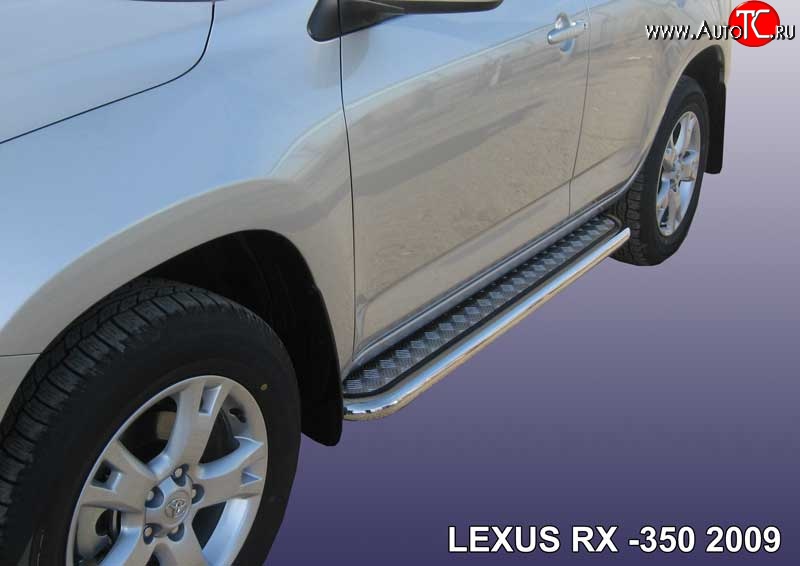 17 899 р. Широкая защита порогов Slitkoff  Lexus RX  350 (2008-2012) (Нержавейка, Полированная)  с доставкой в г. Калуга