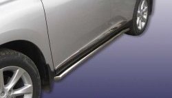 13 999 р. Защита порогов из круглой трубы диаметром 57 мм с загнутыми краями Slitkoff  Lexus RX  350 (2008-2012) (Нержавейка, Полированная)  с доставкой в г. Калуга. Увеличить фотографию 1