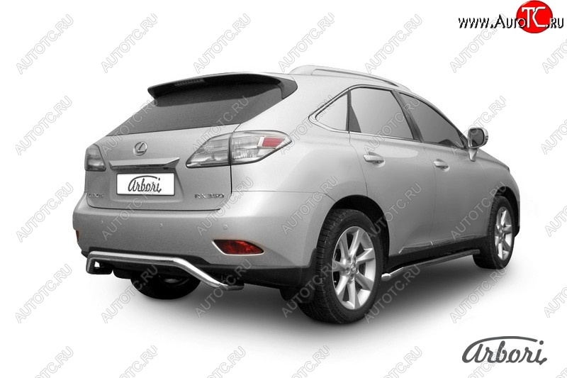 15 749 р. Защита заднего бампера Arbori (скоба, нержавейка, 1 труба d57 mm). Lexus RX350 AL10 дорестайлинг (2008-2012)  с доставкой в г. Калуга