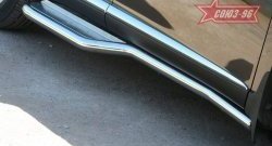 18 989 р. Защита порогов с листом (под задние двери) Souz-96 (d60).  Lexus RX  450H (2009-2012)  с доставкой в г. Калуга. Увеличить фотографию 1