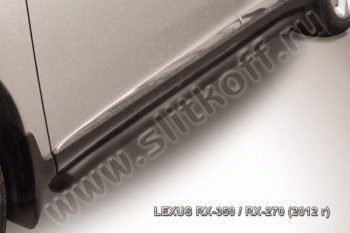 10 899 р. Защита порогов Slitkoff  Lexus RX  350 (2012-2015) (Цвет: серебристый)  с доставкой в г. Калуга. Увеличить фотографию 1