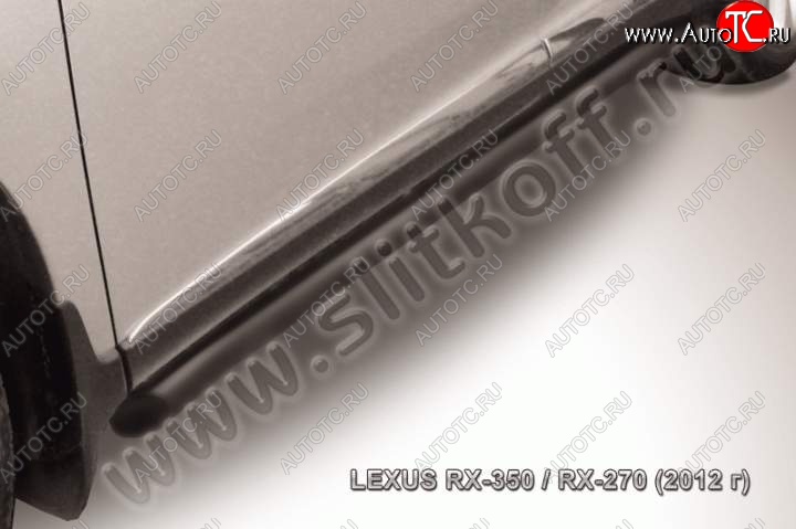 10 899 р. Защита порогов Slitkoff  Lexus RX  350 (2012-2015) (Цвет: серебристый)  с доставкой в г. Калуга