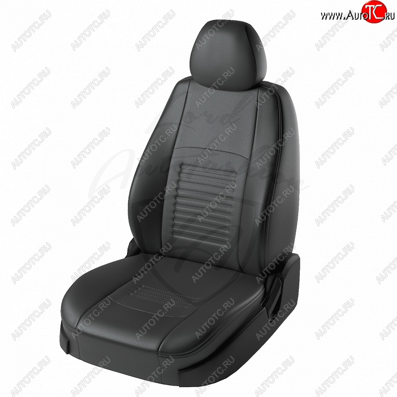 8 749 р. Чехлы для сидений Lord Autofashion Турин (экокожа)  Lifan X60 (2015-2024) (Чёрный, вставка чёрная)  с доставкой в г. Калуга