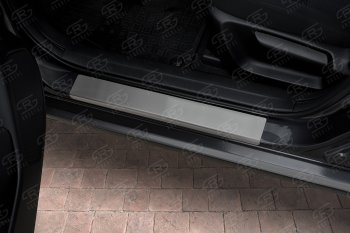 1 969 р. Накладки порожков салона Russtal  Mazda 3/Axela  BM (2013-2019) (Нержавейка шлифованная)  с доставкой в г. Калуга. Увеличить фотографию 2