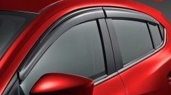 Комплект дефлекторов окон (ветровиков) 4 шт. Russtal Mazda 3/Axela BM дорестайлинг седан (2013-2016)