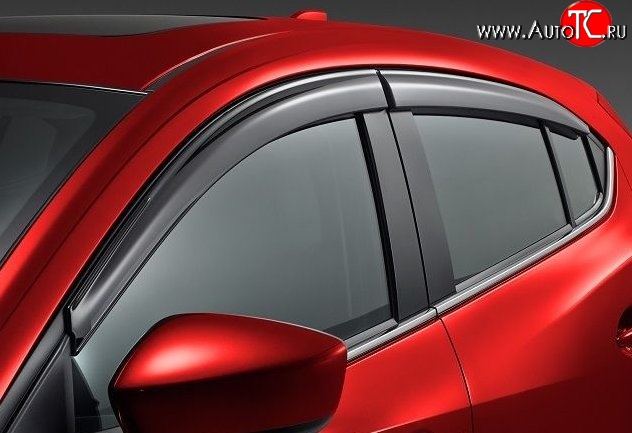 999 р. Комплект дефлекторов окон (ветровиков) 4 шт. Russtal Mazda 3/Axela BM дорестайлинг седан (2013-2016)  с доставкой в г. Калуга