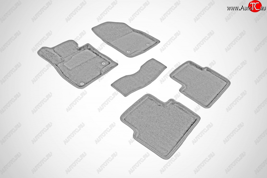 4 099 р. Износостойкие коврики в салон SeiNtex Premium 3D 4 шт. (ворсовые, серые)  Mazda 3/Axela  BM (2013-2016)  с доставкой в г. Калуга