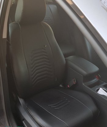 8 249 р. Чехлы для сидений Lord Autofashion Денвер (экокожа)  Mazda 3/Axela  BM (2013-2016) (Чёрный, вставка чёрная)  с доставкой в г. Калуга. Увеличить фотографию 3