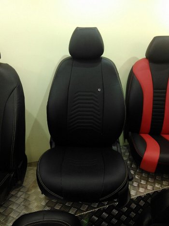 8 249 р. Чехлы для сидений Lord Autofashion Денвер (экокожа)  Mazda 3/Axela  BM (2013-2016) (Чёрный, вставка чёрная)  с доставкой в г. Калуга. Увеличить фотографию 6