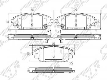 1 299 р. Колодки тормозные SAT (передние) Mazda 3/Axela BM дорестайлинг седан (2013-2016)  с доставкой в г. Калуга. Увеличить фотографию 1