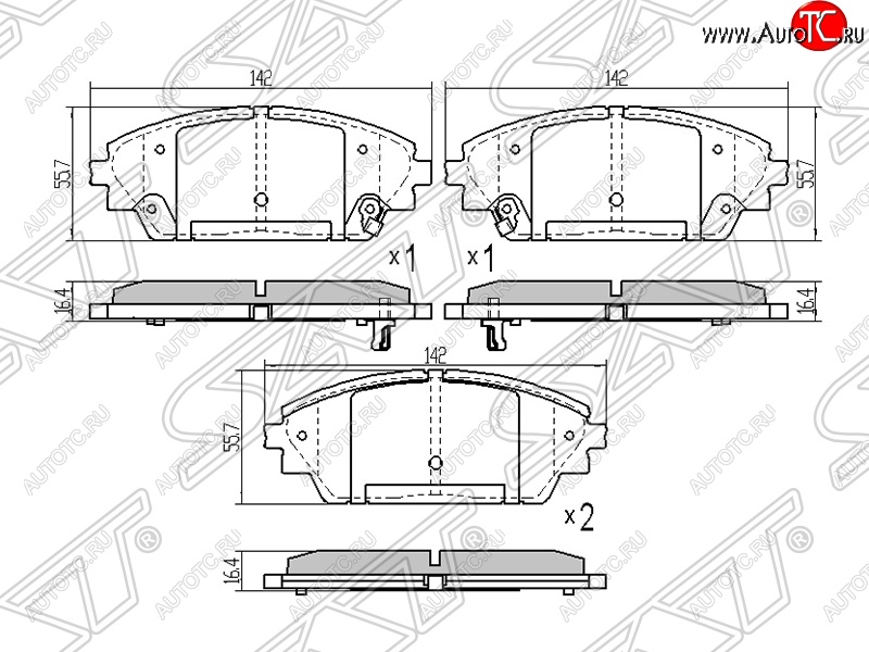 1 299 р. Колодки тормозные SAT (передние)  Mazda 3/Axela  BM (2013-2016)  с доставкой в г. Калуга