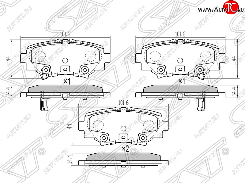 969 р. Колодки тормозные SAT (задние)  Mazda 3/Axela  BM (2013-2016)  с доставкой в г. Калуга