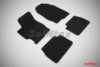 2 499 р. Комплект ворсовых ковриков в салон LUX Seintex Mazda 6 GG седан дорестайлинг (2002-2005) (Чёрный)  с доставкой в г. Калуга. Увеличить фотографию 1