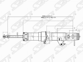 2 579 р. Правый амортизатор передний SAT  Mazda 6 ( GG,  GG, GY) - Atenza  GG  с доставкой в г. Калуга. Увеличить фотографию 1