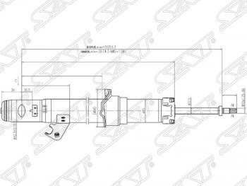 2 579 р. Левый амортизатор передний SAT  Mazda 6 ( GG,  GG, GY) - Atenza  GG  с доставкой в г. Калуга. Увеличить фотографию 1