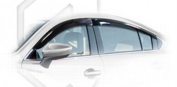 2 079 р. Дефлектора окон CA-Plastiс Mazda 6 GJ дорестайлинг седан (2012-2015) (Classic полупрозрачный, Без хром.молдинга)  с доставкой в г. Калуга. Увеличить фотографию 1