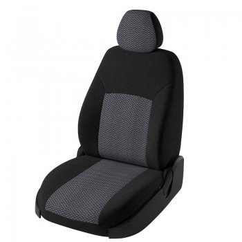 6 649 р. Чехлы для сидений Дублин (жаккард)  Mazda 6  GJ (2012-2015) (Черный, вставка Ёж белый)  с доставкой в г. Калуга. Увеличить фотографию 1
