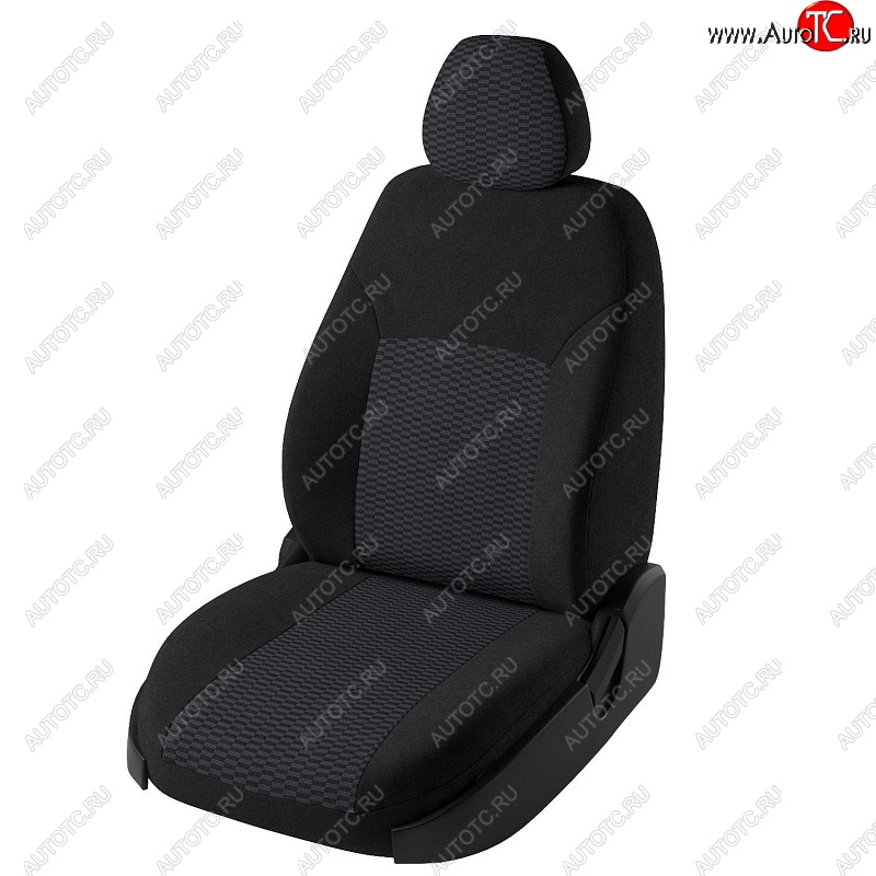 6 649 р. Чехлы для сидений Дублин (жаккард)  Mazda 6  GJ (2012-2015) (Черный, вставка Прямоугольник чёрный)  с доставкой в г. Калуга
