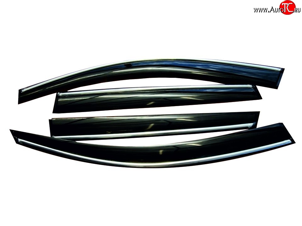 2 199 р. Комплект дефлекторов окон (седан) SkyLine (хром молдинг) Mazda 6 GJ дорестайлинг седан (2012-2015)  с доставкой в г. Калуга