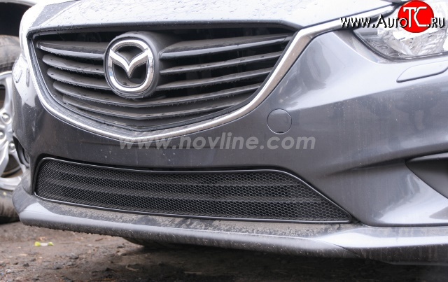 1 619 р. Сетка на бампер Novline Mazda 6 GJ дорестайлинг седан (2012-2015)  с доставкой в г. Калуга