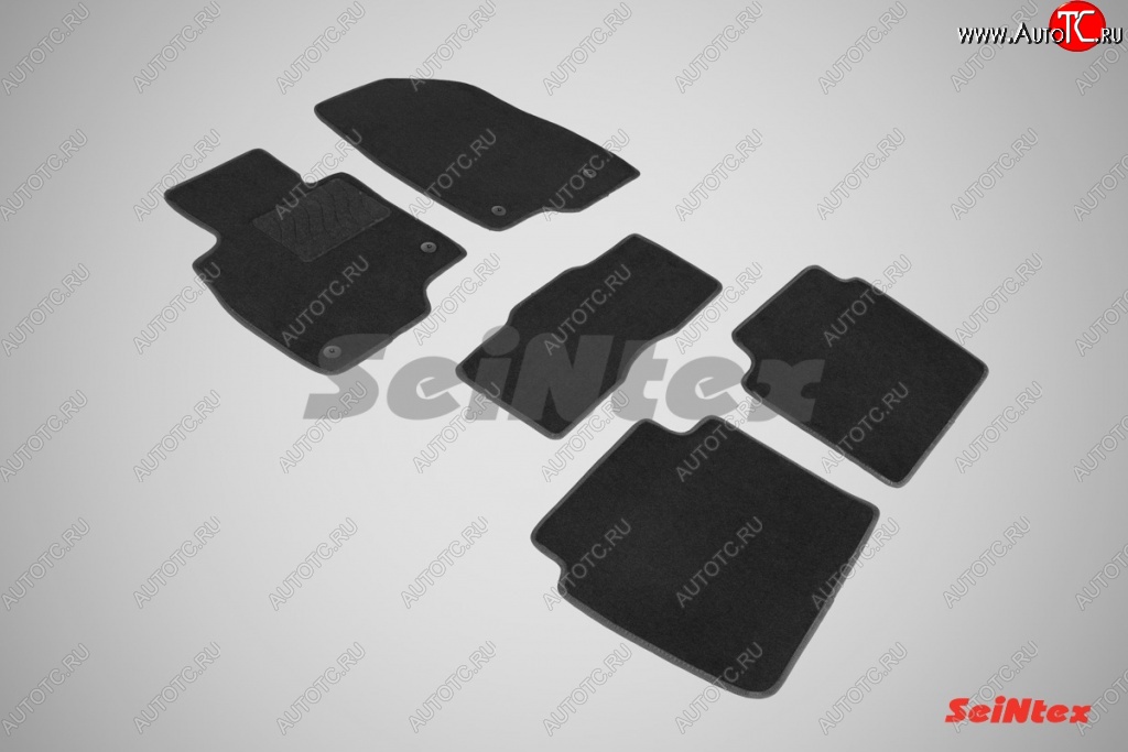 2 599 р. Комплект ворсовых ковриков в салон LUX Seintex  Mazda 6  GJ (2012-2018) (Чёрный)  с доставкой в г. Калуга
