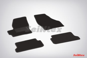 2 599 р. Комплект ворсовых ковриков в салон LUX Seintex Mazda 6 GH дорестайлинг седан (2007-2010) (Чёрный)  с доставкой в г. Калуга. Увеличить фотографию 1