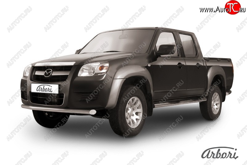 10 709 р. Защита заднего бампера Arbori (нержавейка, 1 труба d57 mm). Mazda BT-50 (2006-2011)  с доставкой в г. Калуга