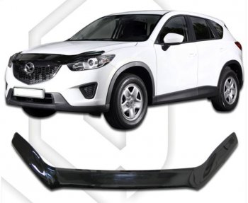 2 349 р. Дефлектор капота CA-Plastiс exclusive  Mazda CX-5  KE (2011-2017) (Classic черный, Без надписи)  с доставкой в г. Калуга. Увеличить фотографию 1