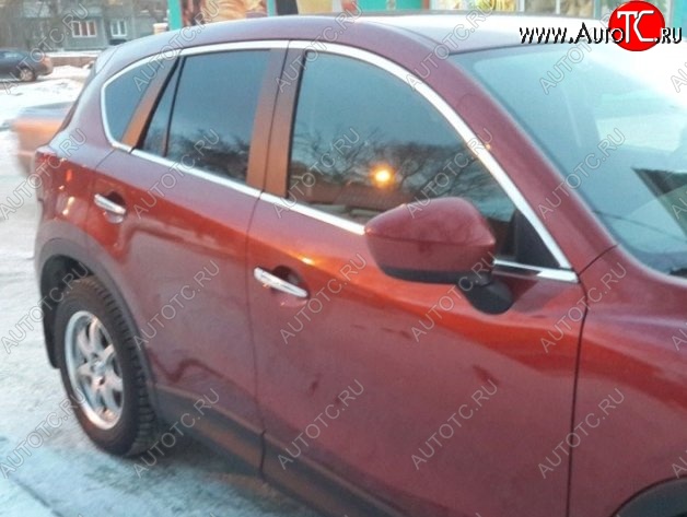 2 849 р. Накладки на нижнюю часть окон дверей СТ Mazda CX-5 KE дорестайлинг (2011-2014) (Неокрашенные)  с доставкой в г. Калуга