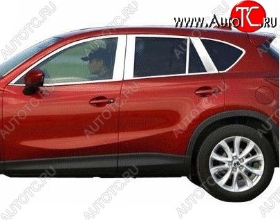 6 449 р. Накладки на верхнюю часть окон дверей СТ Mazda CX-5 KE дорестайлинг (2011-2014) (Неокрашенные)  с доставкой в г. Калуга