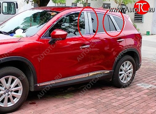 4 749 р. Накладки на центральные стойки дверей СТ Mazda CX-5 KE дорестайлинг (2011-2014) (Неокрашенные)  с доставкой в г. Калуга