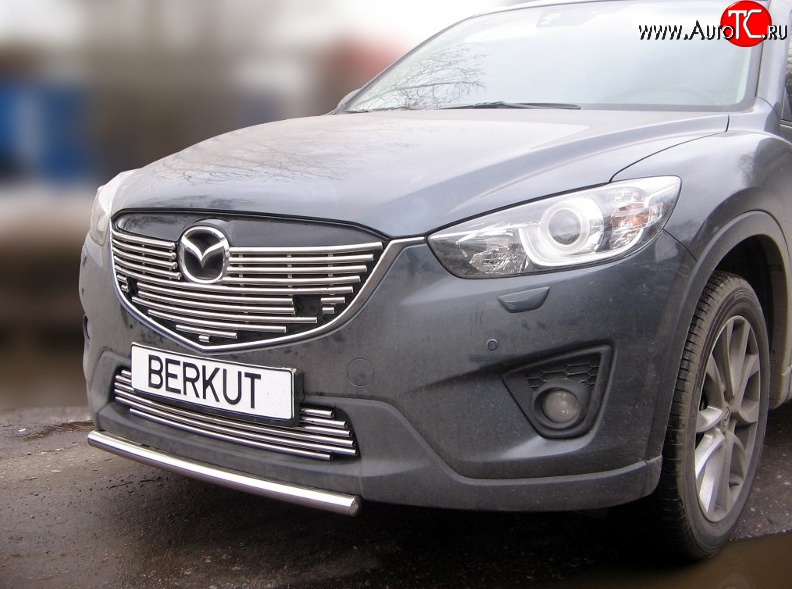6 199 р. Декоративная вставка воздухозаборника Berkut (d12 мм) Mazda CX-5 KE рестайлинг (2015-2017)  с доставкой в г. Калуга
