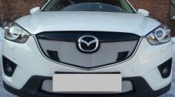 1 699 р. Сетка в решетку радиатора (с парктроником) Russtal  Mazda CX-5  KE (2011-2014) (хром)  с доставкой в г. Калуга. Увеличить фотографию 1