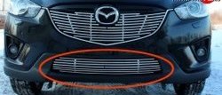 4 049 р. Декоративные элементы воздухозаборника Souz-96 Mazda CX-5 KE дорестайлинг (2011-2014) (Хром 10 мм)  с доставкой в г. Калуга. Увеличить фотографию 1