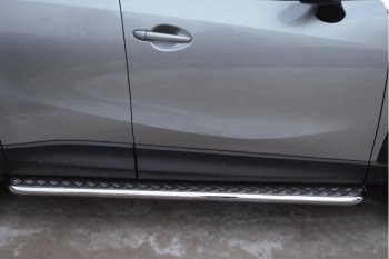 19 749 р. Широкая защита порогов с трубой диаметром 42 мм Russtal v2  Mazda CX-5  KE (2011-2017)  с доставкой в г. Калуга. Увеличить фотографию 2