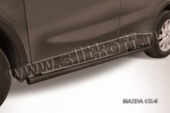 8 649 р. Защита порогов Slitkoff  Mazda CX-5  KE (2011-2017) (Цвет: серебристый)  с доставкой в г. Калуга. Увеличить фотографию 1