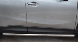17 299 р. Защита порогов из круглой трубы диаметром 63 мм Russtal  Mazda CX-5  KE (2011-2017) (Защита порогов с со скосами на торцах (вариант 1))  с доставкой в г. Калуга. Увеличить фотографию 5