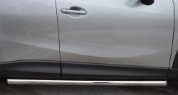 Защита порогов из круглой трубы диаметром 63 мм Russtal Mazda CX-5 KE дорестайлинг (2011-2014)