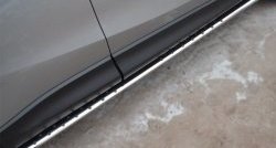 15 299 р. Защита порогов с круглыми вставками для ног из овальной трубы диаметром 75x42 мм Russtal  Mazda CX-5  KE (2011-2017)  с доставкой в г. Калуга. Увеличить фотографию 2