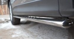 15 299 р. Защита порогов с круглыми вставками для ног из овальной трубы диаметром 75x42 мм Russtal  Mazda CX-5  KE (2011-2017)  с доставкой в г. Калуга. Увеличить фотографию 3