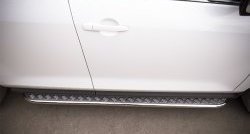 20 749 р. Порожки для ног (Ø42) Russtal Mazda CX-7 ER рестайлинг (2010-2012) (лист - алюминий, профиль - нержавейка)  с доставкой в г. Калуга. Увеличить фотографию 1