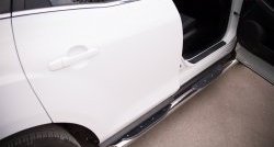 19 799 р. Защита порогов с пластиковыми вставками для ног из круглой трубы диаметром 76 мм Russtal  Mazda CX-7  ER (2010-2012) (Защита порогов с со скосами на торцах (вариант 1))  с доставкой в г. Калуга. Увеличить фотографию 3