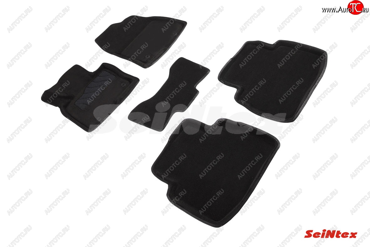 4 999 р. Комплект 3D ковриков в салон (ворсовые / чёрные) Seintex  Mazda CX-9  TC (2015-2024)  с доставкой в г. Калуга