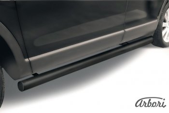 Защита штатных порогов Arbori (черная, d76 mm). Mazda CX-9 TB дорестайлинг (2007-2009)