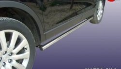 10 999 р. Защита порогов из круглой трубы диаметром 57 мм Slitkoff  Mazda CX-9  TB (2007-2009) (Нержавейка, Полированная)  с доставкой в г. Калуга. Увеличить фотографию 1