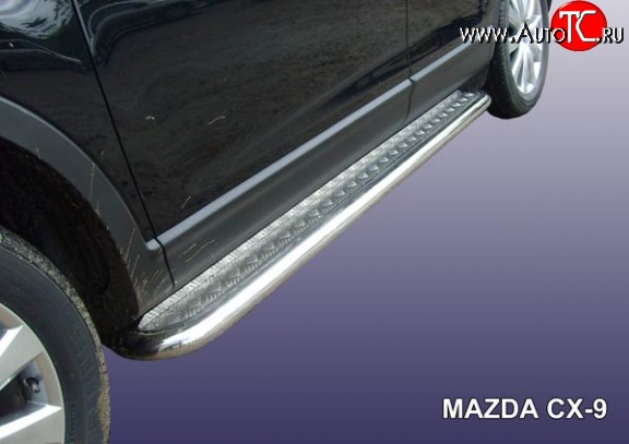 13 549 р. Широкая защита порогов Slitkoff  Mazda CX-9  TB (2007-2009)  с доставкой в г. Калуга